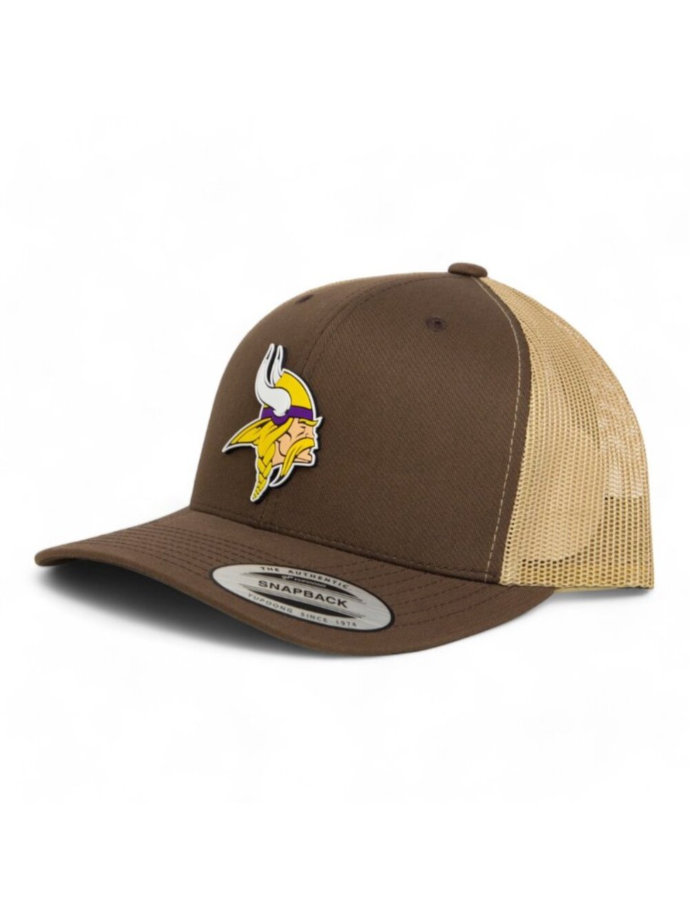 Minnesota Vikings 3D YP Snapback Trucker Hat- Brown/ Khaki